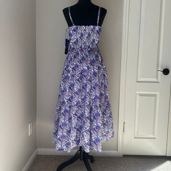 Hyacinth House Purple Multi Floral Corinne Cut-Out Midi Dress, nwt size medium - Picture 3 of 12